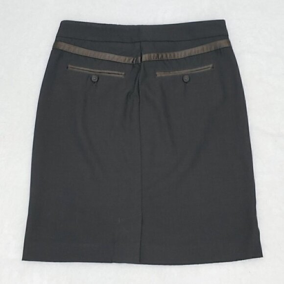 THEORY Brown Wool Pencil Skirt - Picture 7 of 12